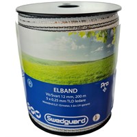 Elband PRO+ 12 mm Vit/Svart (200 meter)