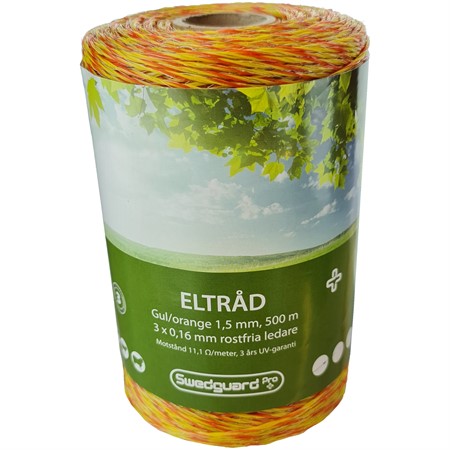 Eltråd 1,5 mm Gul/Orange (500 meter)