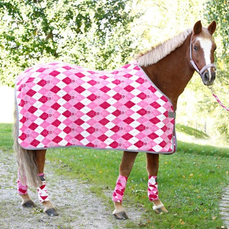 Fleecetäcke Karo-Design Rosa 115 cm